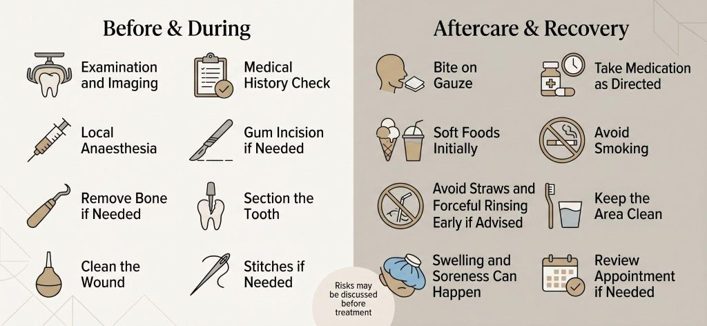 what do to before, during, and after a tooth surgery
